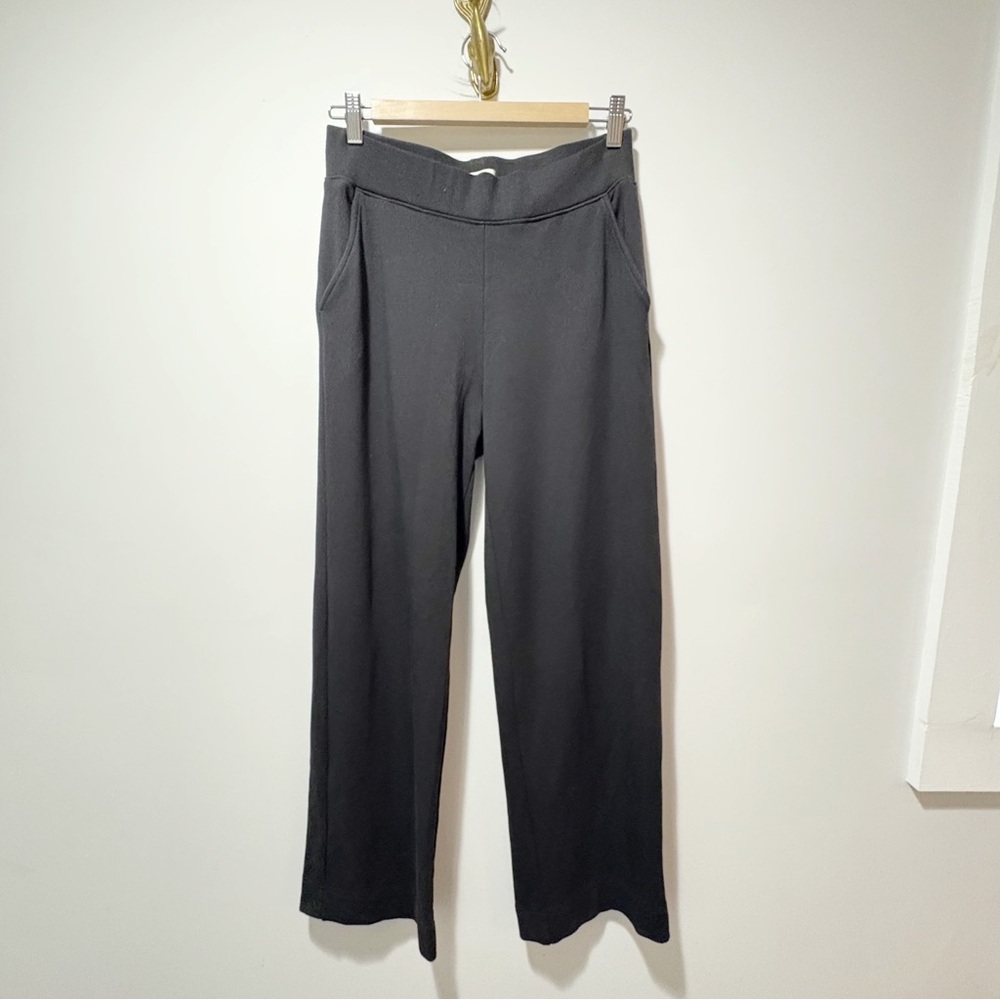 AYR Pants The High Hopes Wide Leg Size Medium Black Pima Cotton Modal Wide Leg - Picture 2 of 16